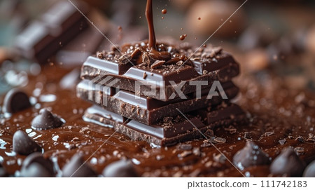 assorted chocolate pieces close-up assorted chocolate pieces close-up 111742183