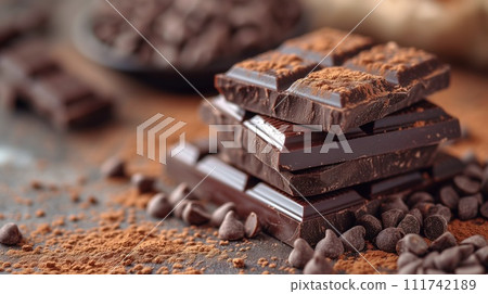 assorted chocolate pieces close-up assorted chocolate pieces close-up 111742189