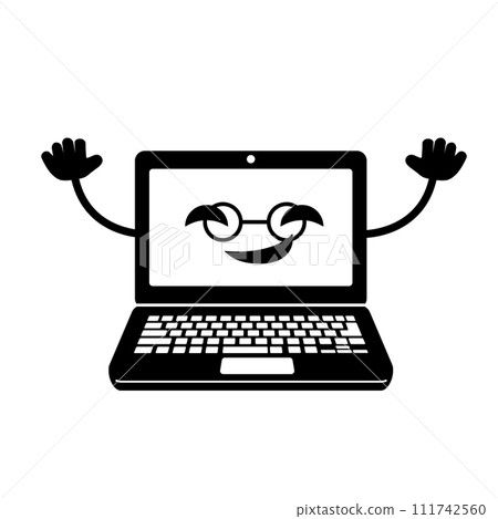 網路詐騙圖示說明-電腦螢幕上的壞臉 111742560