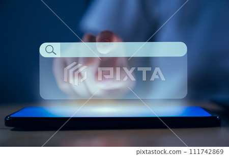 Hand using smartphone and searching browsing on internet network. Hand using smartphone and searching browsing on internet network. 111742869