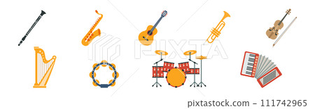 Different Musical Instrument for Live Concert Vector Set 111742965
