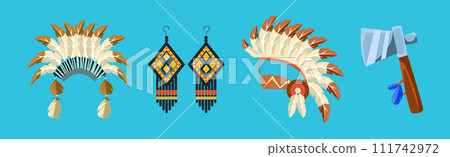 Ethnic Indian Symbol and Tribal Object Vector Set Ethnic Indian Symbol and Tribal Object Vector Set 111742972