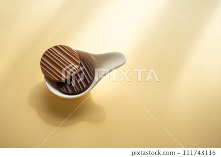 chocolate on a plate chocolate on a plate 111743116