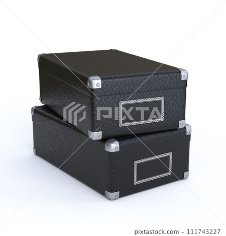 Two black storage boxes 3D Two black storage boxes 3D 111743227