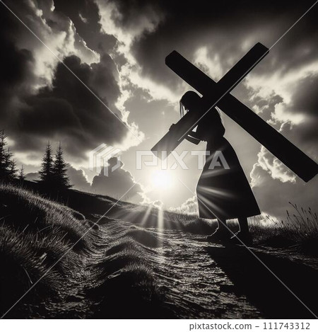carrying a cross 111743312