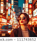 girl wearing orange sunglasses 111743652