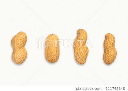 Peanut isolated on white background. Organic peanuts in shell Peanut isolated on white background. Organic peanuts in shell 111743848