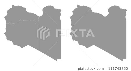 Libya map with Provinces. Vector illustration. Libya map with Provinces. Vector illustration. 111743860