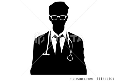 Doctor activity silhouette vector, Doctor activity concept . Doctor activity silhouette vector, Doctor activity concept . 111744104