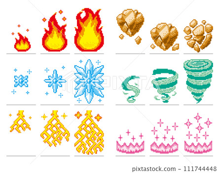 RPG風格像素藝術魔法效果套裝 RPG風格像素藝術魔法效果套裝 111744448