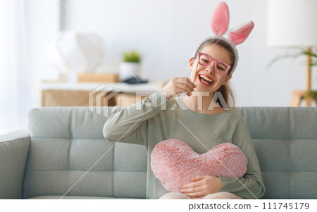 Family celebrating Easter Family celebrating Easter 111745179