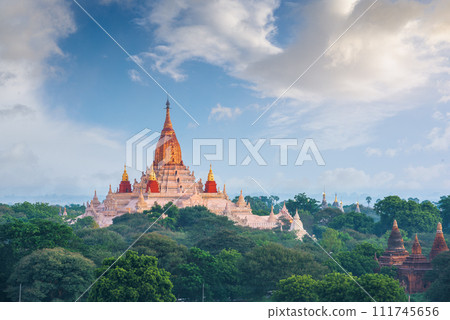 Bagan, Myanmar ancient temple Landscape with Ananda Temple Bagan, Myanmar ancient temple Landscape with Ananda Temple 111745656
