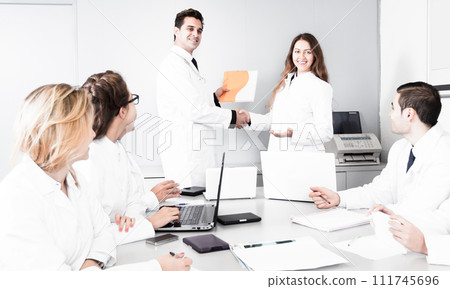 Congratulations to a young female doctor from the head of the group Congratulations to a young female doctor from the head of the group 111745696