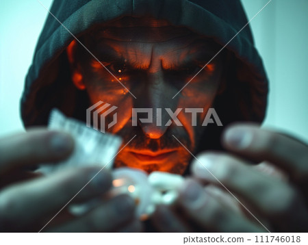 man dealing illegal drugs 111746018