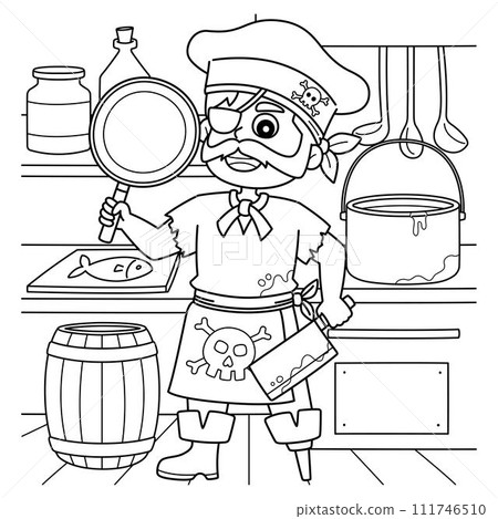 Pirate Cook Coloring Page for Kids Pirate Cook Coloring Page for Kids 111746510