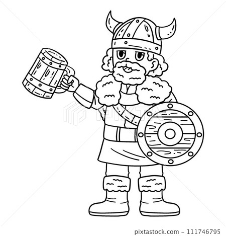 Viking Drinking Mead Isolated Coloring Page Viking Drinking Mead Isolated Coloring Page 111746795