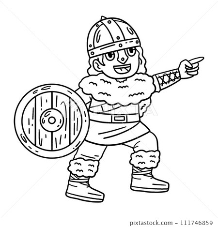 Viking Navigating Isolated Coloring Page for Kids Viking Navigating Isolated Coloring Page for Kids 111746859