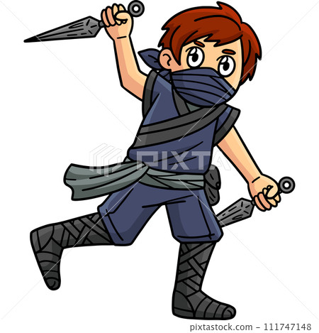 Ninja with a Kunai Cartoon Colored Clipart Ninja with a Kunai Cartoon Colored Clipart 111747148