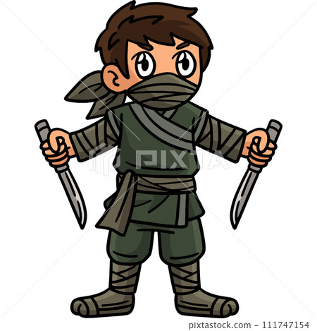 Ninja with a Ninjato Cartoon Colored Clipart Ninja with a Ninjato Cartoon Colored Clipart 111747154