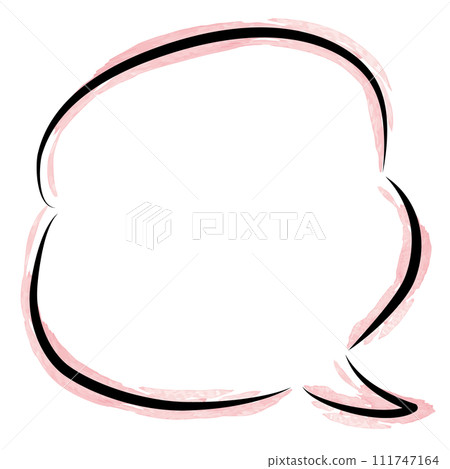 Rough and simple speech bubble_fluffy_watercolor border pink Rough and simple speech bubble_fluffy_watercolor border pink 111747164