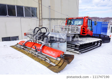 Snow compaction vehicle at Otaru Tenguyama Ski Resort 111747190