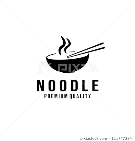 Noodle Logo Vector Illustration Design Vintage Icon Template 111747384