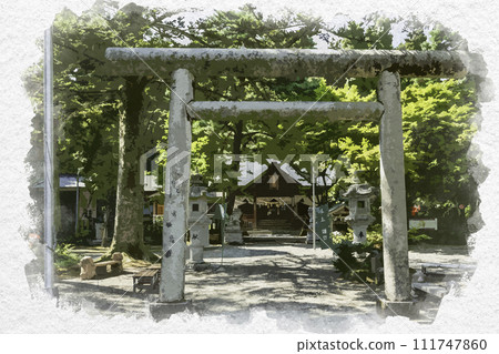 Watercolor style Joetsu Kasugayama Shrine Torii Gate Joetsu City, Niigata Prefecture Watercolor style Joetsu Kasugayama Shrine Torii Gate Joetsu City, Niigata Prefecture 111747860