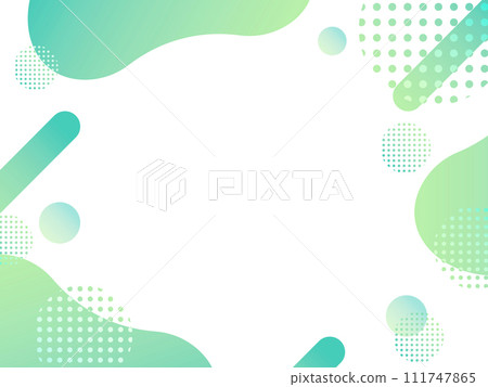 Green pop wave gradation frame 111747865