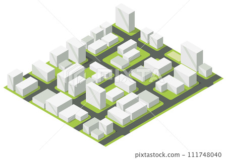 Isometric city map design elements. Vector delivery illustration 111748040