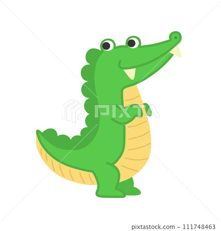 Illustration of cute green crocodile 111748463