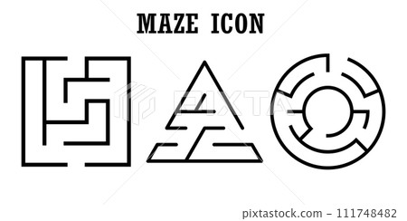 Set of maze icons,labyrinth isolated on white background Set of maze icons,labyrinth isolated on white background 111748482