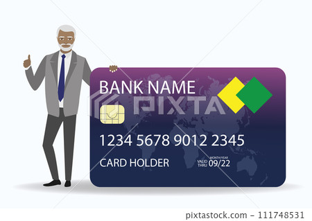 African american businessman holding credit card,finance concept 111748531