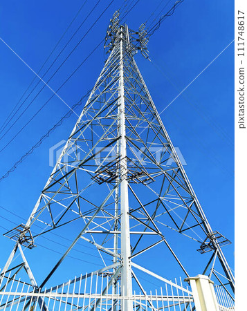 Steel tower and blue sky 111748617