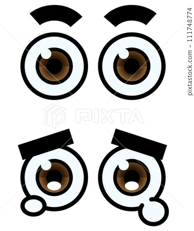 正常的眼睛和悲傷的眼睛 正常的眼睛和悲傷的眼睛 111748774