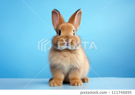 Beautiful fluffy bunny posing 111748895