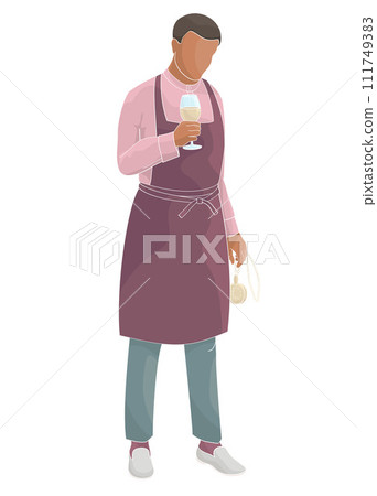 male sommelier with glass of wine male sommelier with glass of wine 111749383