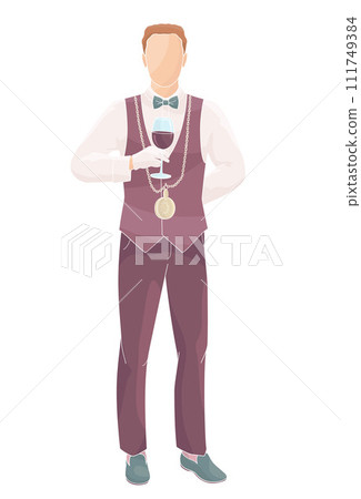 male sommelier with glass of wine male sommelier with glass of wine 111749384