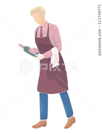 female sommelier with bottle of wine female sommelier with bottle of wine 111749771