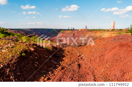 Trucks at open-cast mine in Kryvyi Rih, Ukraine 111749952