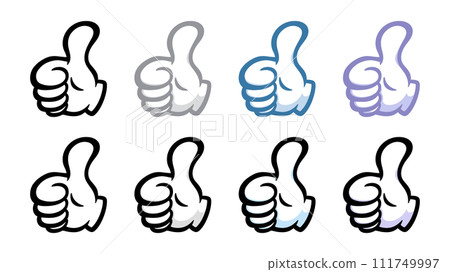 Illustration material set of good pose of gloved hands Illustration material set of good pose of gloved hands 111749997