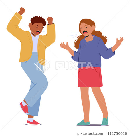 Furious Children Characters Unleash Piercing Screams, Their Voices Clashing In A Cacophony Of Frustration And Anger 111750026