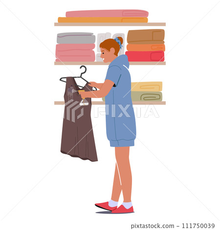 Woman Diligently Treats And Removes Stains From Her Dress, Exemplifying Meticulous Care For Her Clothes 111750039