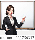 A woman pointing to the white board 111750317