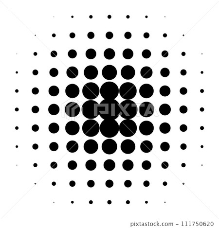 Circle halftone pattern. Monochrome halftone dots. Vector illustration Circle halftone pattern. Monochrome halftone dots. Vector illustration 111750620