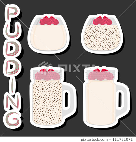 Illustration on theme fresh sweet tasty pudding of consisting various ingredients 111751071