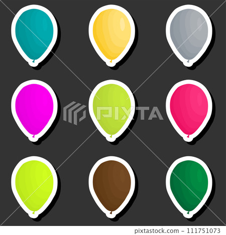 Beautiful illustration on theme of celebrating annual holiday with inflatable balloons 111751073