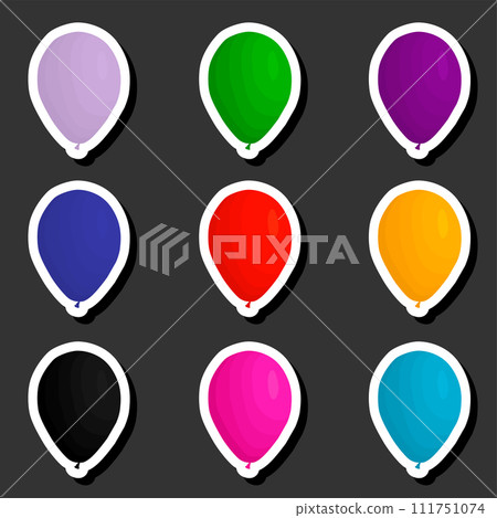 Beautiful illustration on theme of celebrating annual holiday with inflatable balloons Beautiful illustration on theme of celebrating annual holiday with inflatable balloons 111751074
