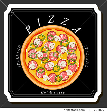 Illustration on theme big hot tasty pizza to pizzeria menu 111751077