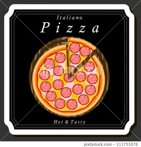 Illustration on theme big hot tasty pizza to pizzeria menu 111751078