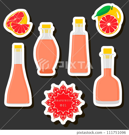 Illustration on theme big set different types liquid oil, bottle various size 111751096